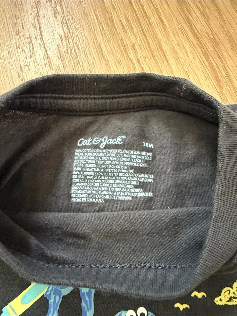 Cat & Jack Dark Gray Kids Dinosaur Graphic Tee Size 18 Months